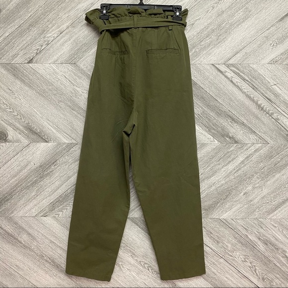 7 For All Mankind Olive Green Paperbag Waist Pants - Picture 7 of 10